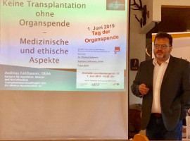 Andreas Faltlhauser berichtete aus seiner Arbeit als Transplantationsbeauftragter.